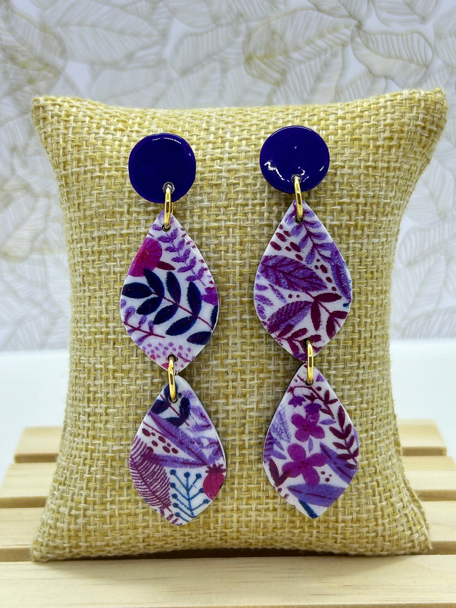 Boucles d'Oreilles en pâte polymère pour femme/Boucles fantaisie faites à la main/Idée Cadeau/Colorées, Originales et Uniques